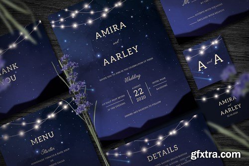 Stars Wedding Invitation Set