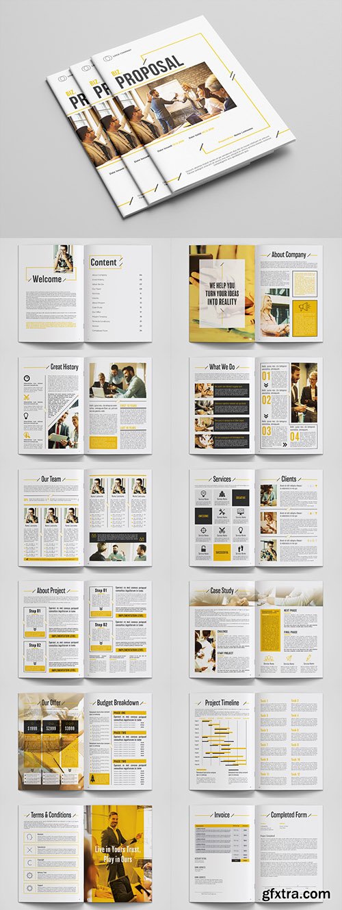 Business Proposal Layout with Orange Accents 293224481