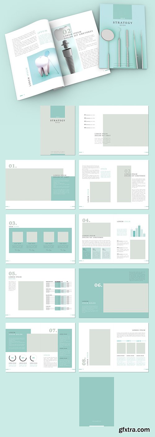 Teal and White Brochure Layout 292994648