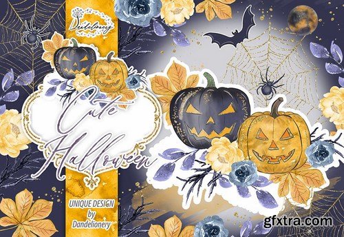 Cute Halloween design and digital paper pack