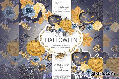 Cute Halloween design and digital paper pack