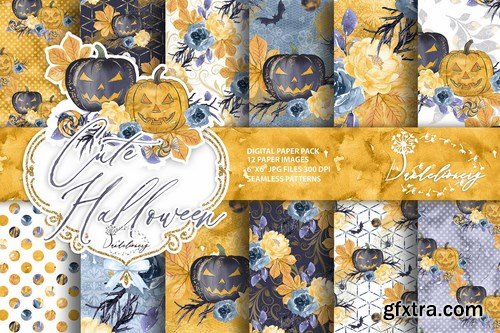 Cute Halloween design and digital paper pack