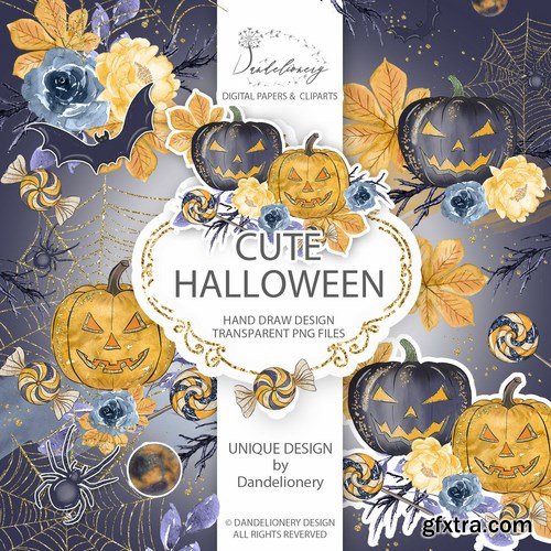 Cute Halloween design and digital paper pack