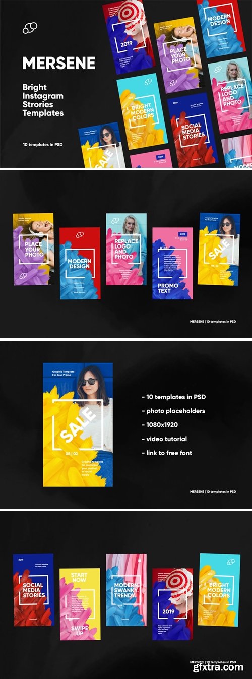 Mersene | Bright Instagram Stories Templates