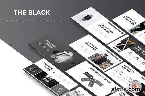 The Black Powerpoint, Keynote and Google Slides Templates