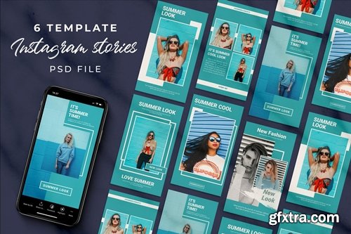 6 Blue Instagram Stories Vol.02