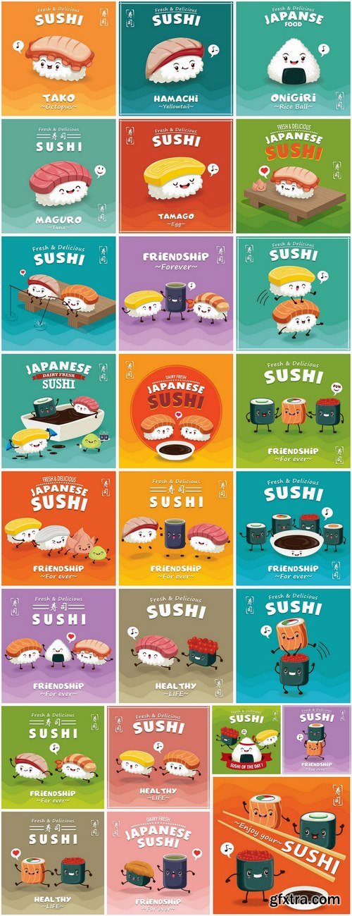 Sushi Eastern food japan a vector Image 25 EPS