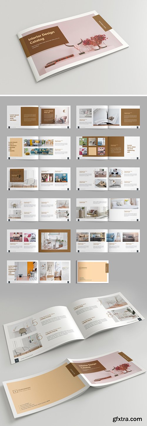 Catalog Layout with Brown Accents 293432375