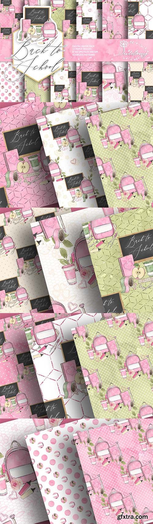 Back to School digital paper pack