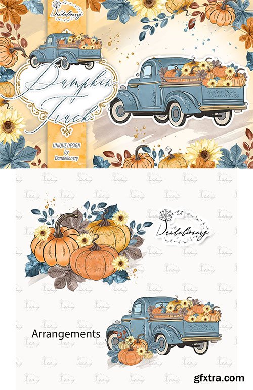 Pumpkin Truck Blue design