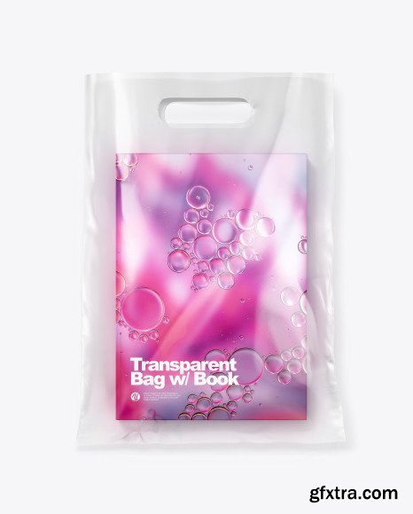 Transparent Bag w/ Book Mockup 49916