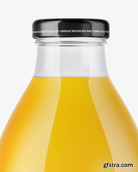 Clear Glass Bottle With Orange Juice Mockup 49938