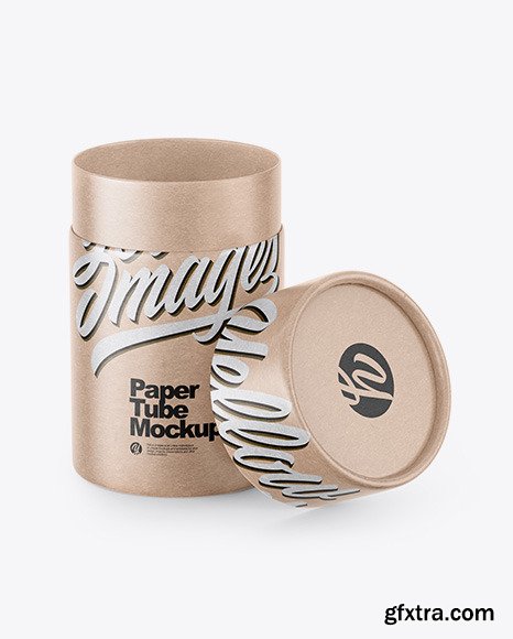 Opened Kraft Paper Tube Mockup 49909