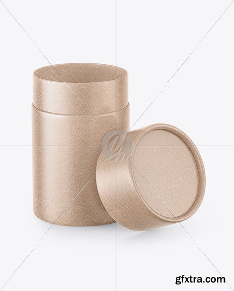 Opened Kraft Paper Tube Mockup 49909