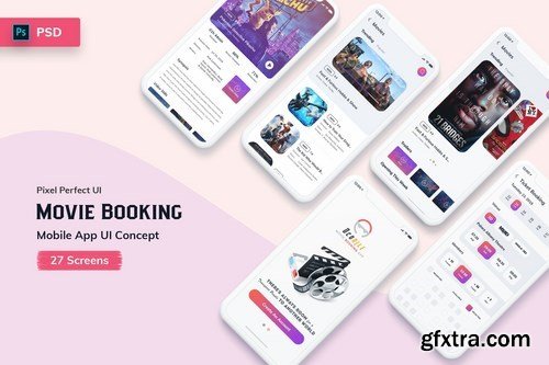 Ocodile-Movie Booking Mobile App UI Kit Light