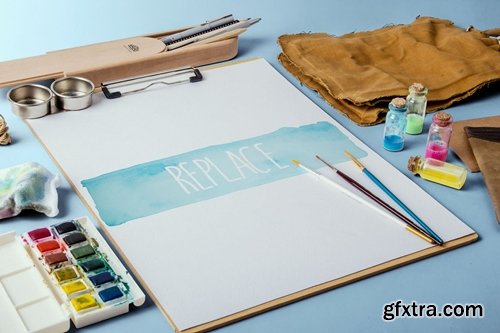 Watercolor Paint Mockup Pack #1