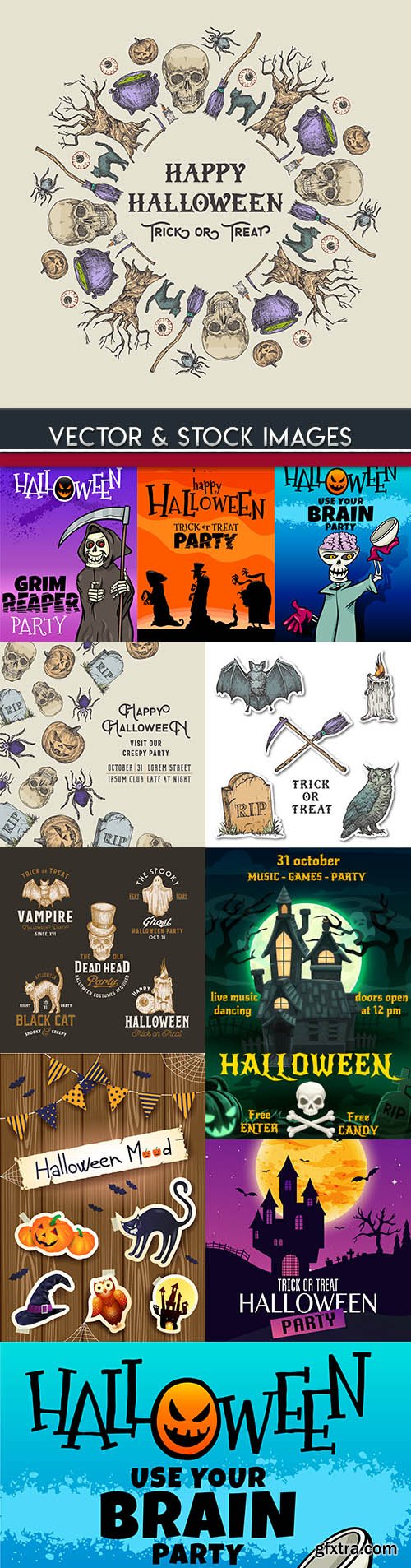 Happy Halloween holiday illustration collection 33