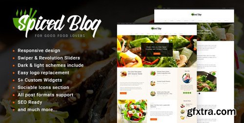 ThemeForest - Spiced Blog v1.5.4 - A Crisp Recipes & Food Personal Page WordPress Theme - 13264455