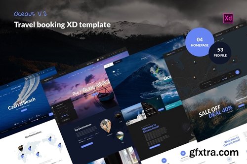 OCEAUS V2 -Travel Booking XD Template