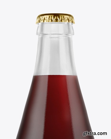 Clear Glass Bottle with Red Ale Mockup 49924