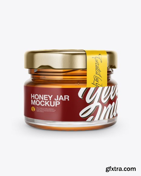 Glass Jar with Pure Honey Mockup 49948