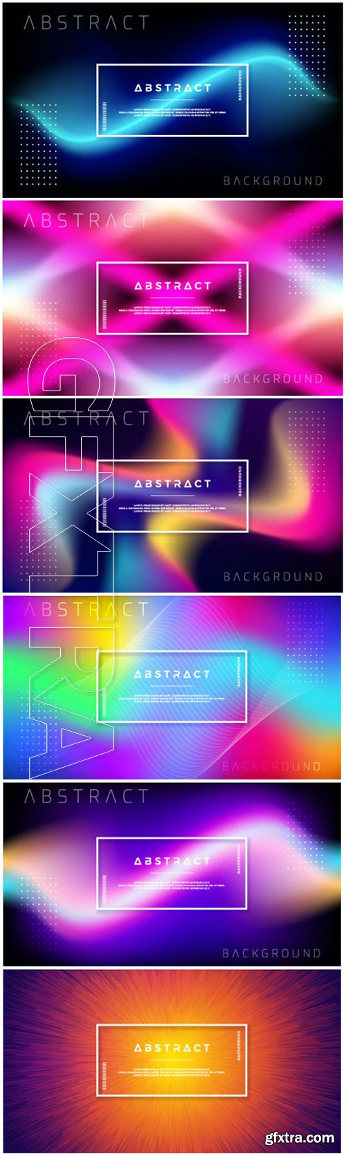 Abstract dynamic background design with colorful gradient shapes