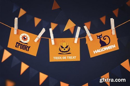 Halloween cards mockup