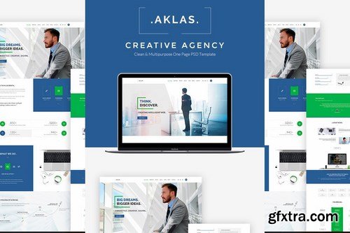 Aklas Multipurpose One-Page Business PSD Template