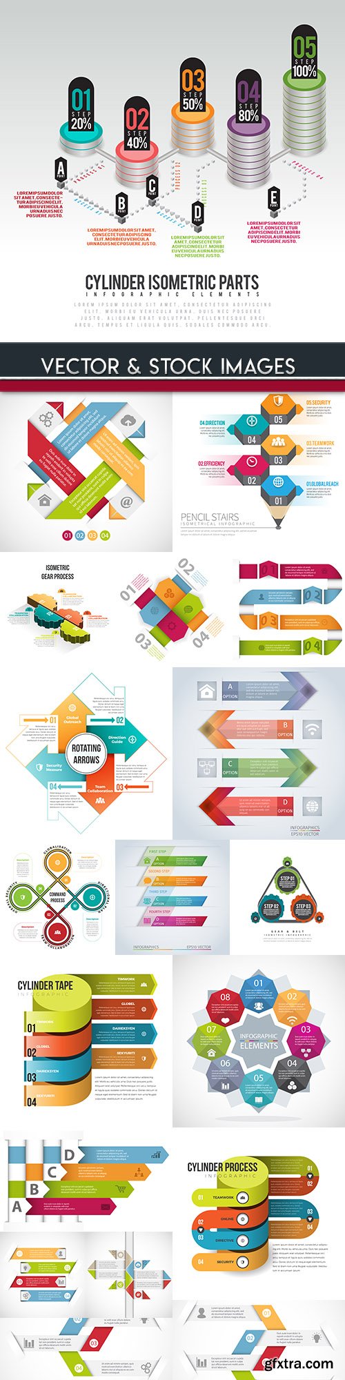 Business infographics options elements collection 99