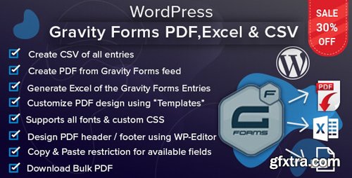 CodeCanyon - WordPress Gravity Forms PDF, Excel & CSV v1.2.2 - 23642805