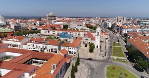 Aerial View Cathedral of Aveiro in Portugal - BF5KR3Q