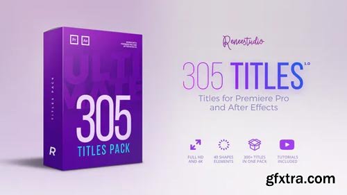 Videohive - 305 Titles Ultimate Pack for Premiere Pro &amp; After Effects - 21825597