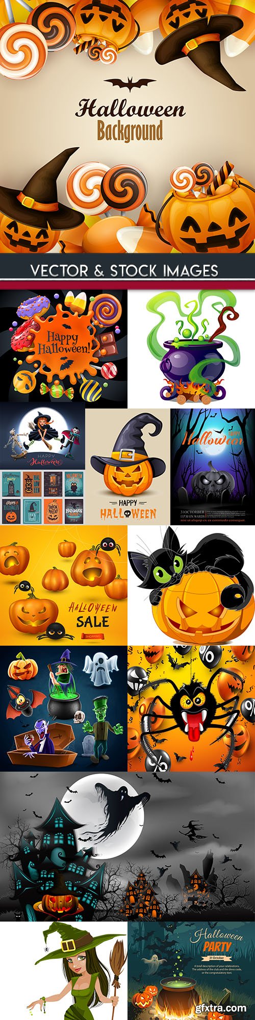 Happy Halloween holiday illustration collection 37