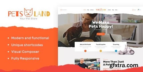 ThemeForest - Pets Land v1.2 - Domestic Animals Shop & Veterinary WordPress Theme - 21045637