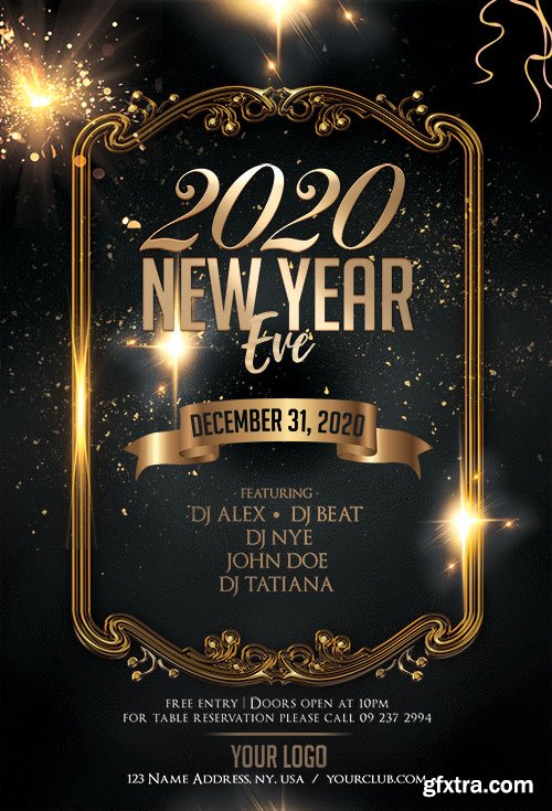 New Year Eve 2020 PSD Flyer Template