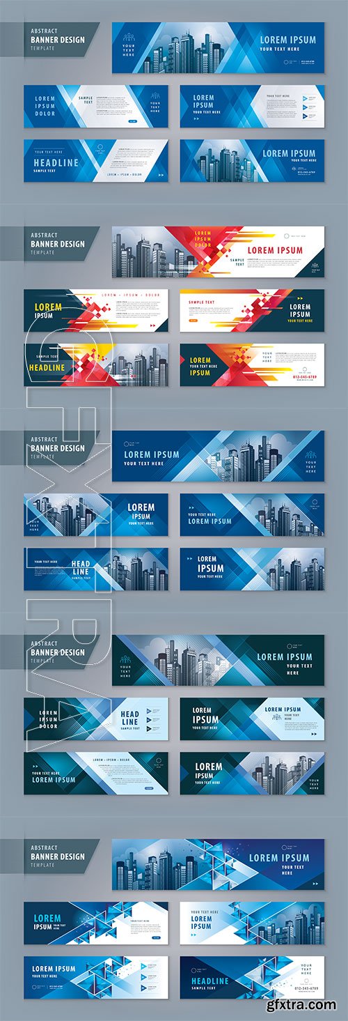 Abstract presentation templates, infographic elements design set