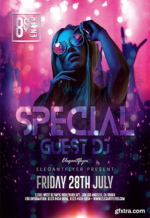 Special Guest DJ V0210 2019 Premium PSD Flyer Template