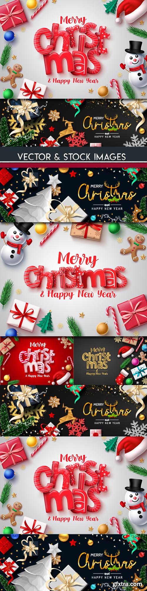 Merry Christmas and New Year background decorative 6