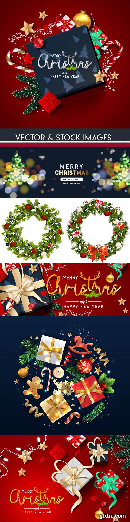 Merry Christmas and New Year background decorative 7