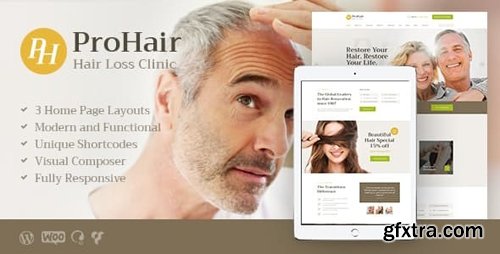 ThemeForest - ProHair v1.2.1 - Hair Loss Clinic & Cosmetology WordPress Theme - 20482735