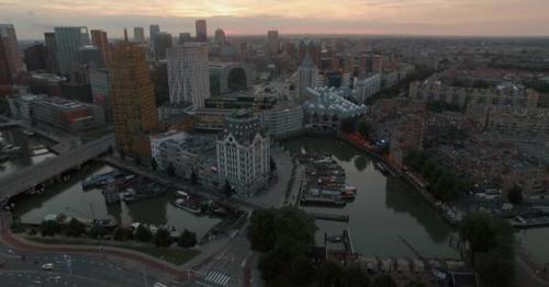 Rotterdam Aerial View at Sunset - F746AP3