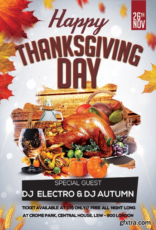 Happy ThanksGiving Day - Premium flyer psd template