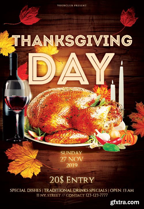 Thanksgiving Day - Premium flyer psd template