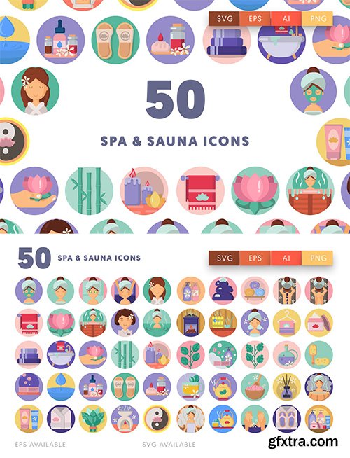 50 Spa & Sauna Icons