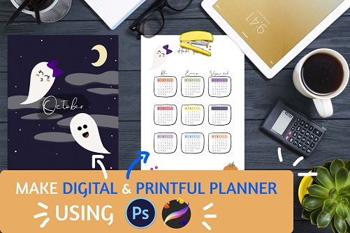  Easy, Digital, Printful, Planner Designed By You For You in Adobe Photoshop & Procreate