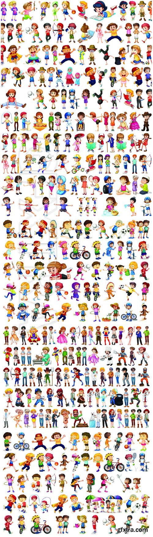 Set of children character