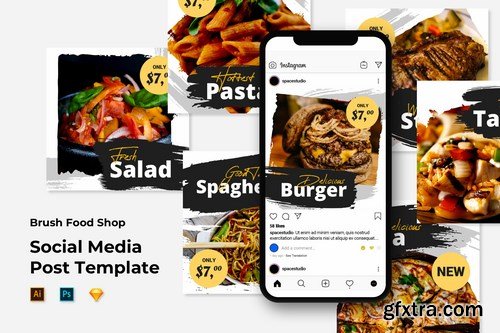 Instagram Post Feed Template - Brush Food Shop