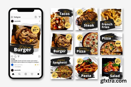 Instagram Post Feed Template - Brush Food Shop