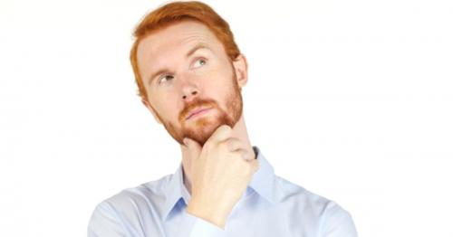 Thinking Man Portrait, Businessman w/ Beard and Red Hairs - MBGYNUT