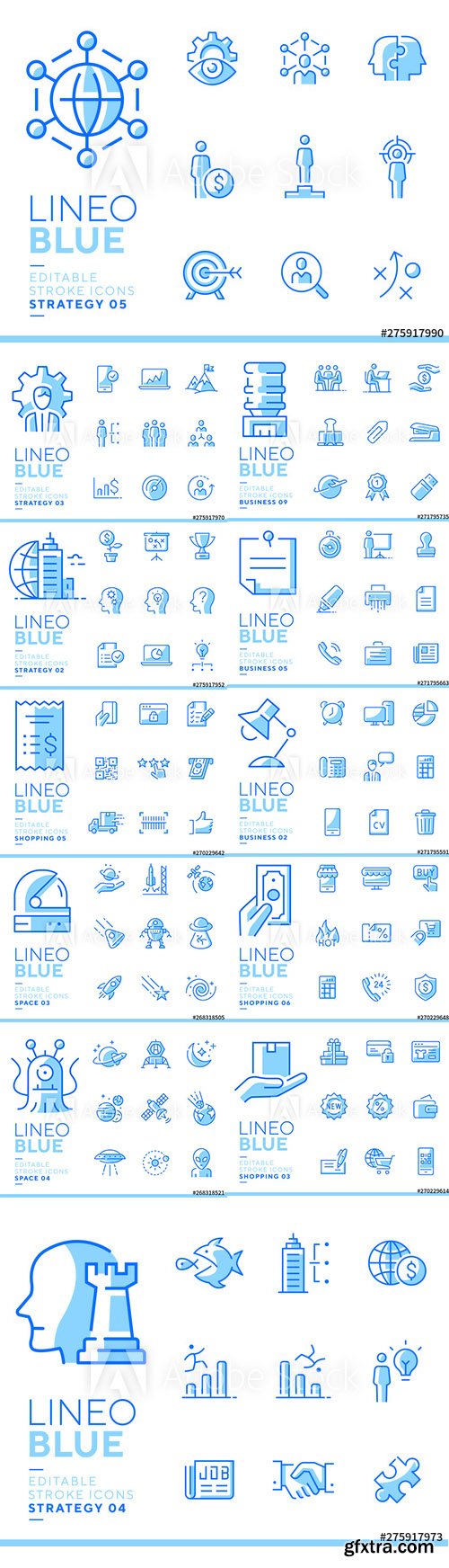 Lineo Blue - Line Icons Pack 